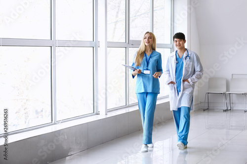 Male doctor and female medi...