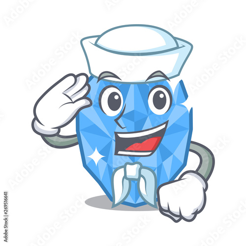 Sailor aquamarine gem in a cartoon box