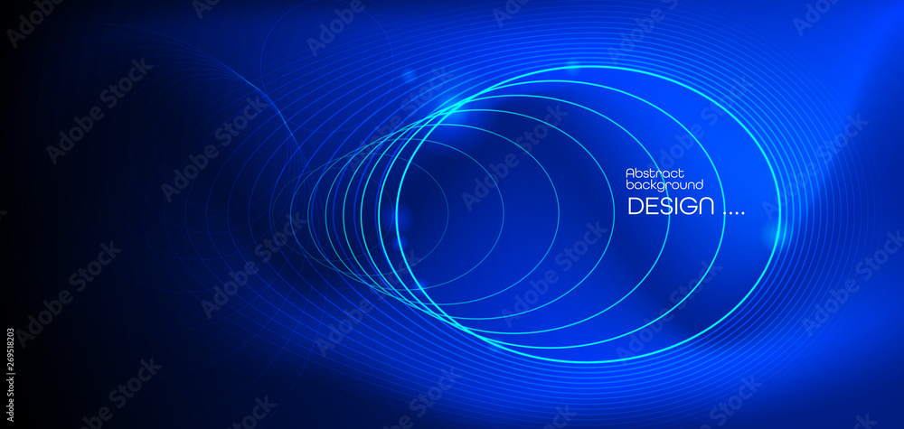 Illustration Abstract glowing, neon light effect, wave line, wavy pattern. Vector design communication techno on blue background. Futuristic digital technology for web or banner background Illustration Abstract glowing, neon light effect, wave line, wavy pattern. Vector design communication techno on blue background. Futuristic digital technology for web or banner background