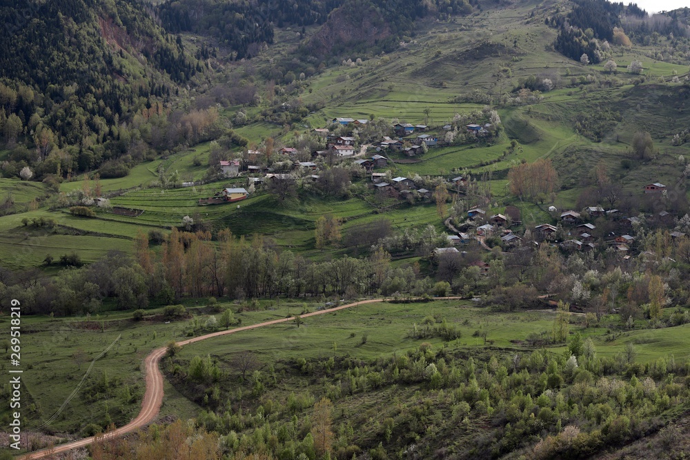 Fototapeta premium amazing village photos and mountain landscapes.artvin/savsat/turkey