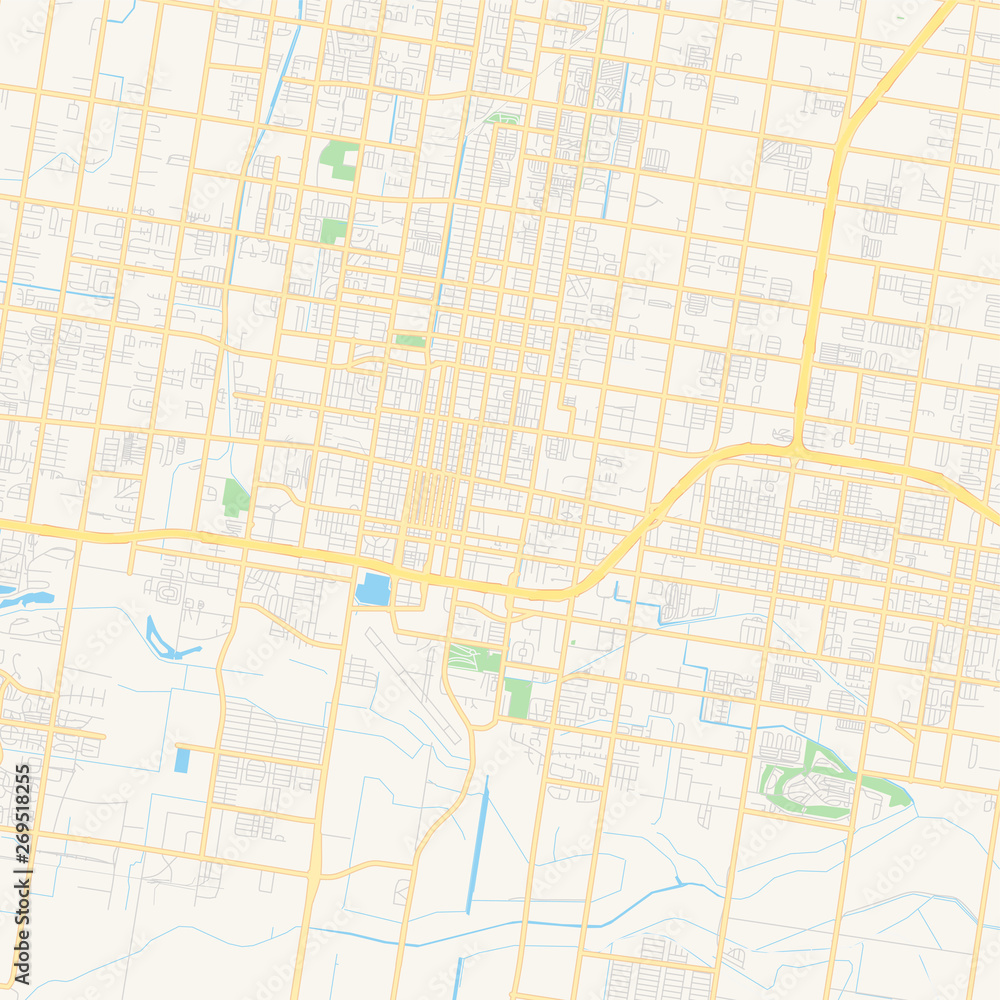 Empty vector map of McAllen, Texas, USA
