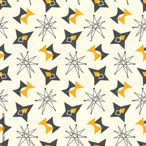 Mid century modern seamless pattern