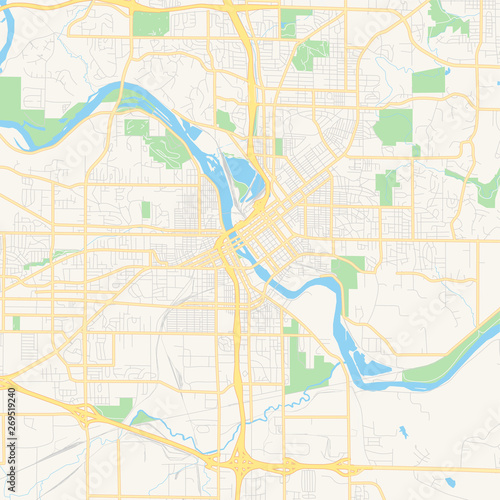 Empty vector map of Cedar Rapids, Iowa, USA