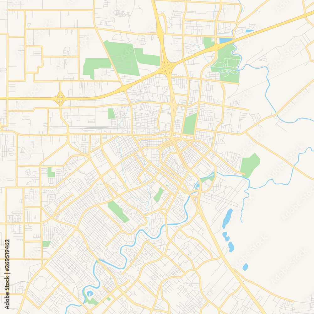 Empty vector map of Lafayette, Louisiana, USA