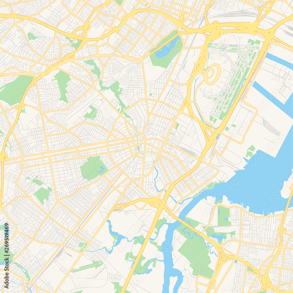 Empty vector map of Elizabeth, New Jersey, USA