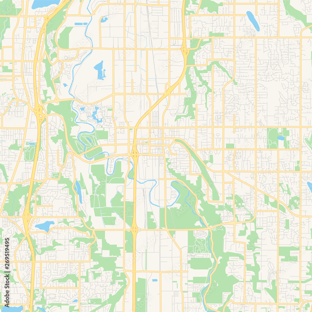 Empty vector map of Kent, Washington, USA