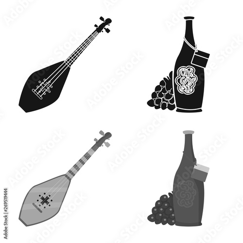 Isolated object of culture and sightseeing symbol. Set of culture and originality stock symbol for web.