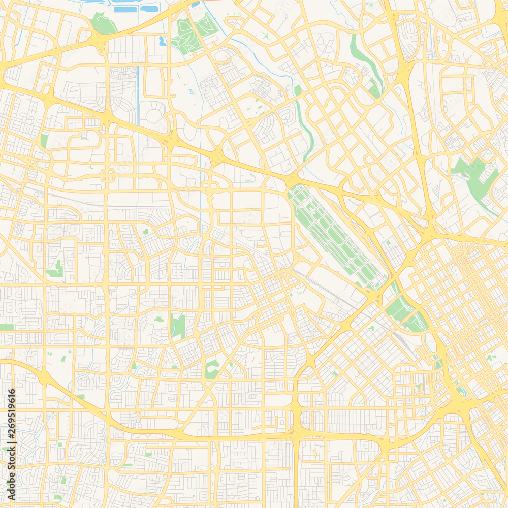 Empty vector map of Santa Clara, California, USA
