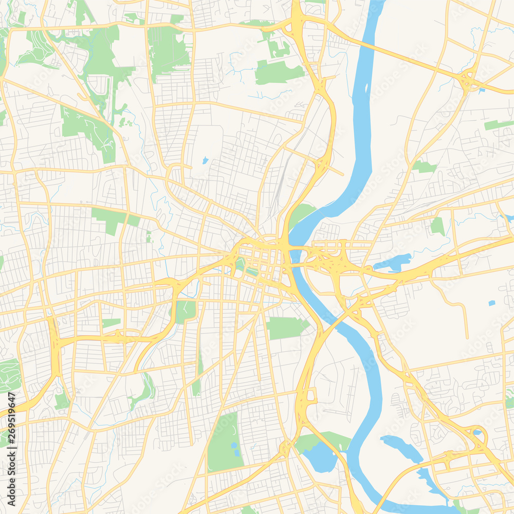 Empty vector map of Hartford, Connecticut, USA