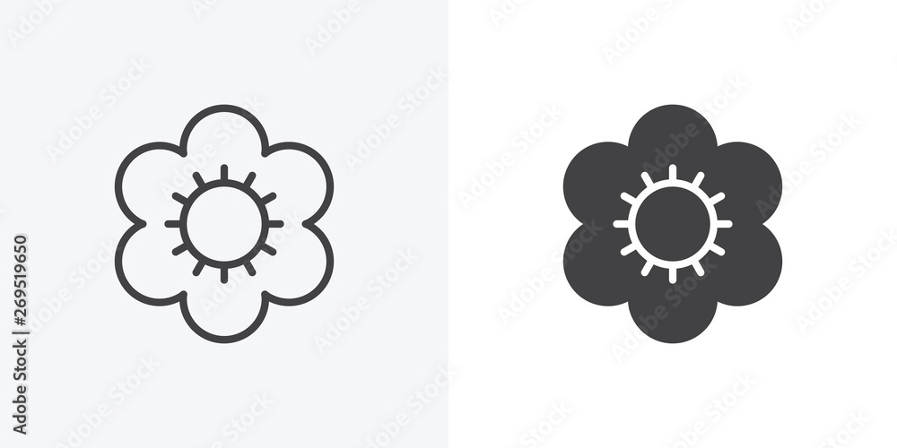 Set Various Silhouette Flower Vector Top View Flower Symbol Icon Stock  Vector by ©hafid007 421241558