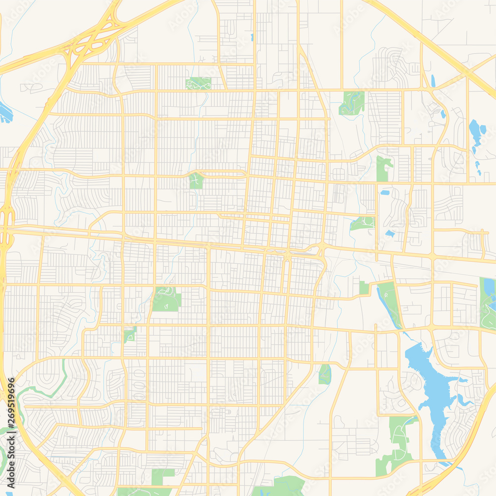 Fototapeta premium Empty vector map of Abilene, Texas, USA