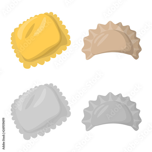 Vector design of products  and cooking icon. Collection of products  and appetizer stock vector illustration.