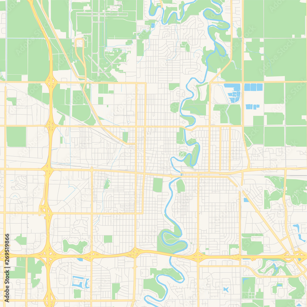 Empty vector map of Fargo, North Dakota, USA