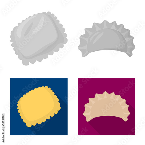 Vector illustration of products  and cooking sign. Set of products  and appetizer stock vector illustration.