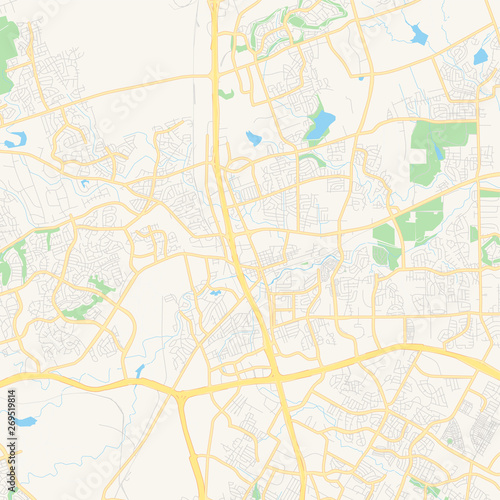 Empty vector map of Round Rock, Texas, USA