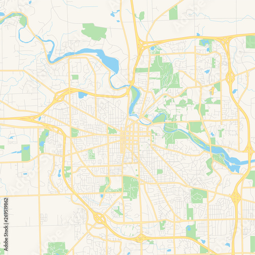 Empty vector map of Ann Arbor  Michigan  USA