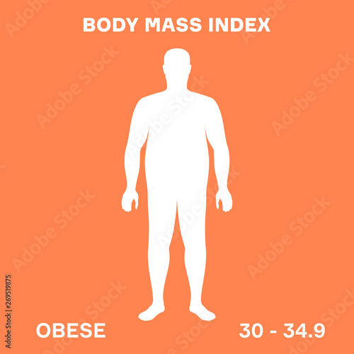characterizing male silhouette for obese stage of body mass index
