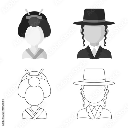 Vector illustration of imitator and resident icon. Set of imitator and culture vector icon for stock.
