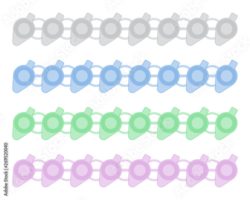 top view of PCR tubes in strips. illustration for use in medical scientific genetic layout schemes in the study of several samples