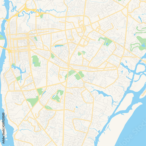 Empty vector map of Wilmington  North Carolina  USA