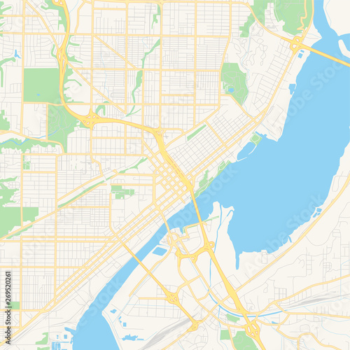 Empty vector map of Peoria, Illinois, USA