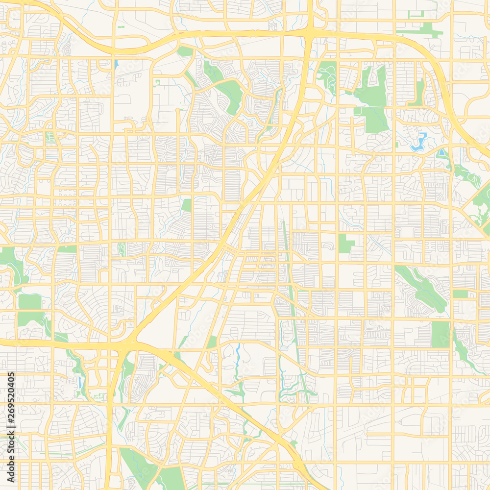 Empty vector map of Richardson, Texas, USA