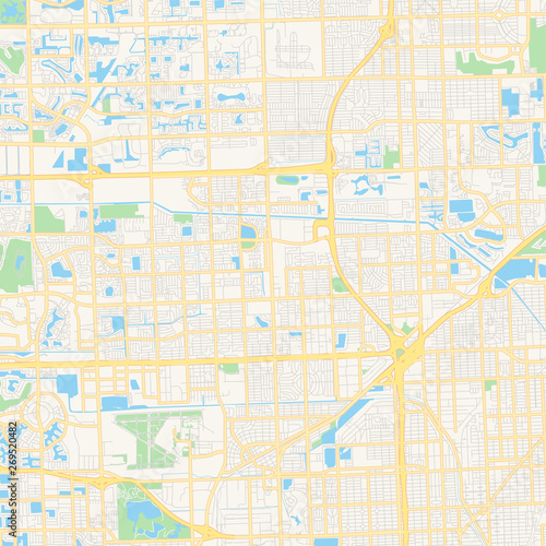 Empty vector map of Miami Gardens, Florida, USA