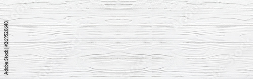 Panorama of White wood fence texture and background