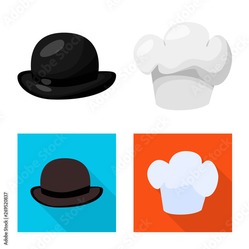 Isolated object of clothing and cap icon. Set of clothing and beret stock vector illustration.
