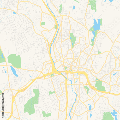 Empty vector map of Waterbury  Connecticut  USA