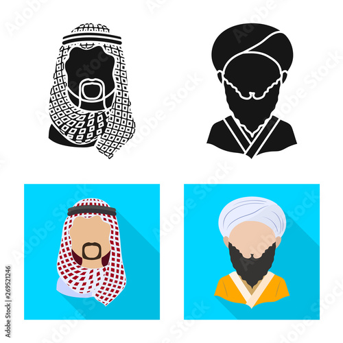 Vector design of imitator and resident logo. Set of imitator and culture stock symbol for web.