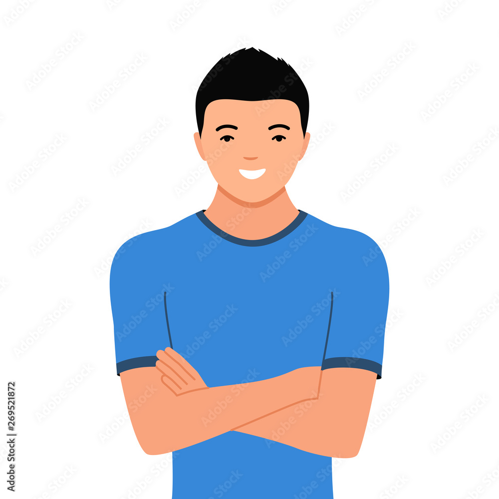Sports man crosses his arms Sports man crosses his arms