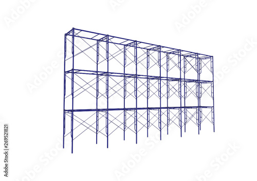 Vector of Scaffolding frame Japanese standard type isolated on white background. Can be fill dimension or other safety standard by user. Use for construction content or scaffolding vendor.