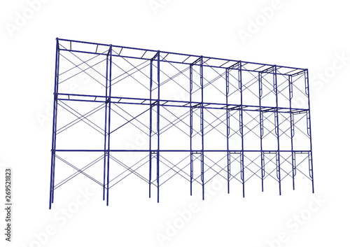 Vector of Scaffolding frame Japanese standard type isolated on white background. Can be fill dimension or other safety standard by user. Use for construction content or scaffolding vendor.