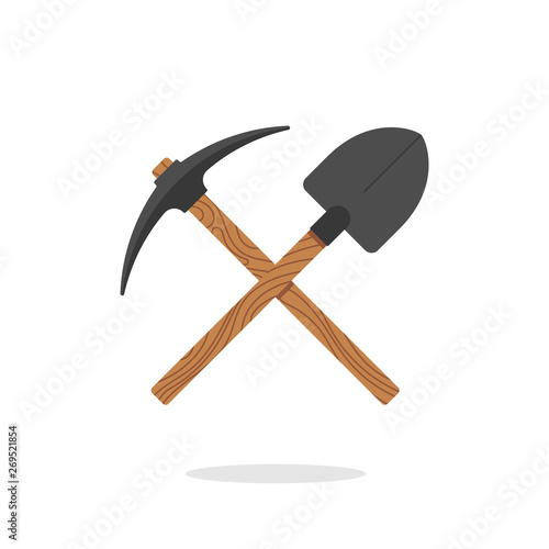 Shovel and pickaxe sign