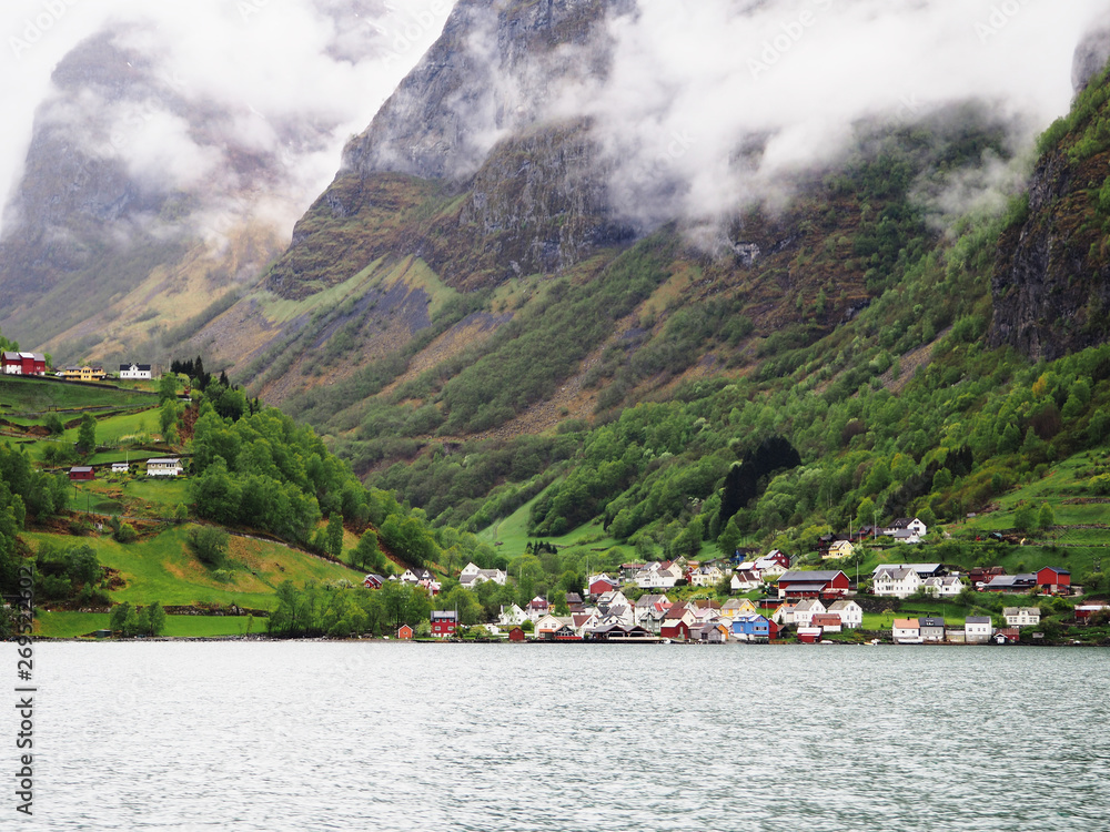 Mountain landscape, Fjord in Norway - nature and travel background