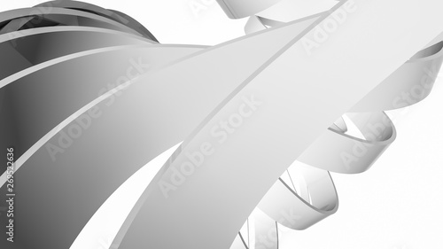 Abstract background of three-dimensional gray stripes. 3d render
