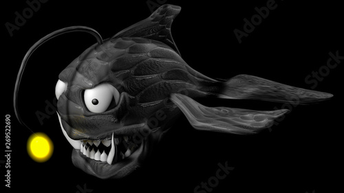 Fototapeta Naklejka Na Ścianę i Meble -  three-dimensional model of angler fish. 3d render