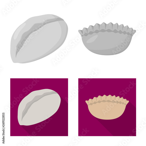 Vector design of products  and cooking icon. Collection of products  and appetizer vector icon for stock.
