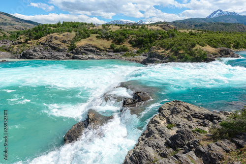 Falls of the confluence of Baker river and Neff river, Chilean Patagonia photo