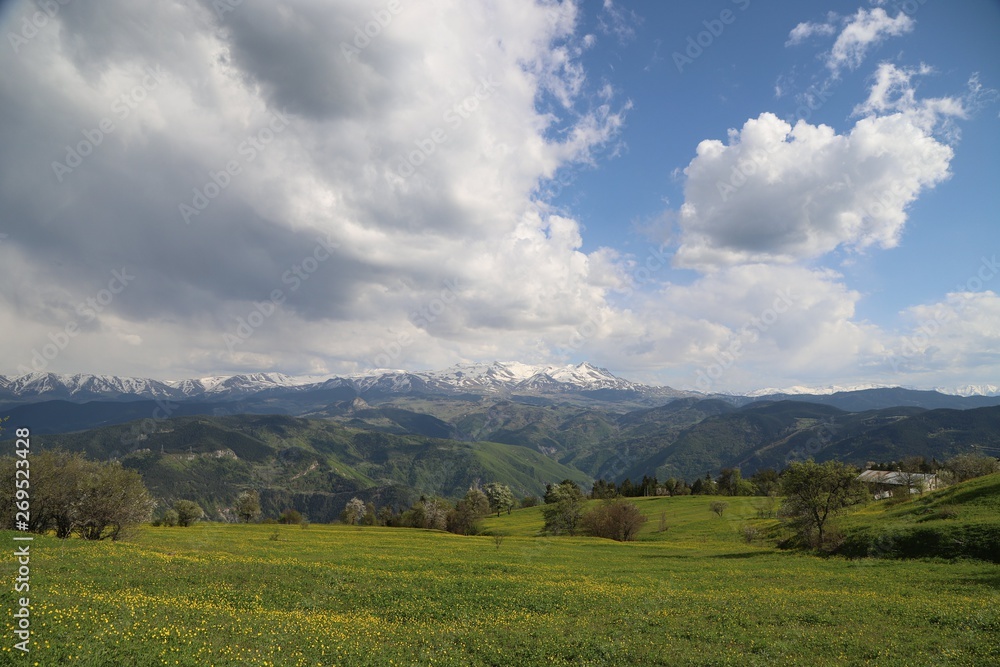 Obraz premium amazing village photos and mountain landscapes.artvin/savsat/turkey