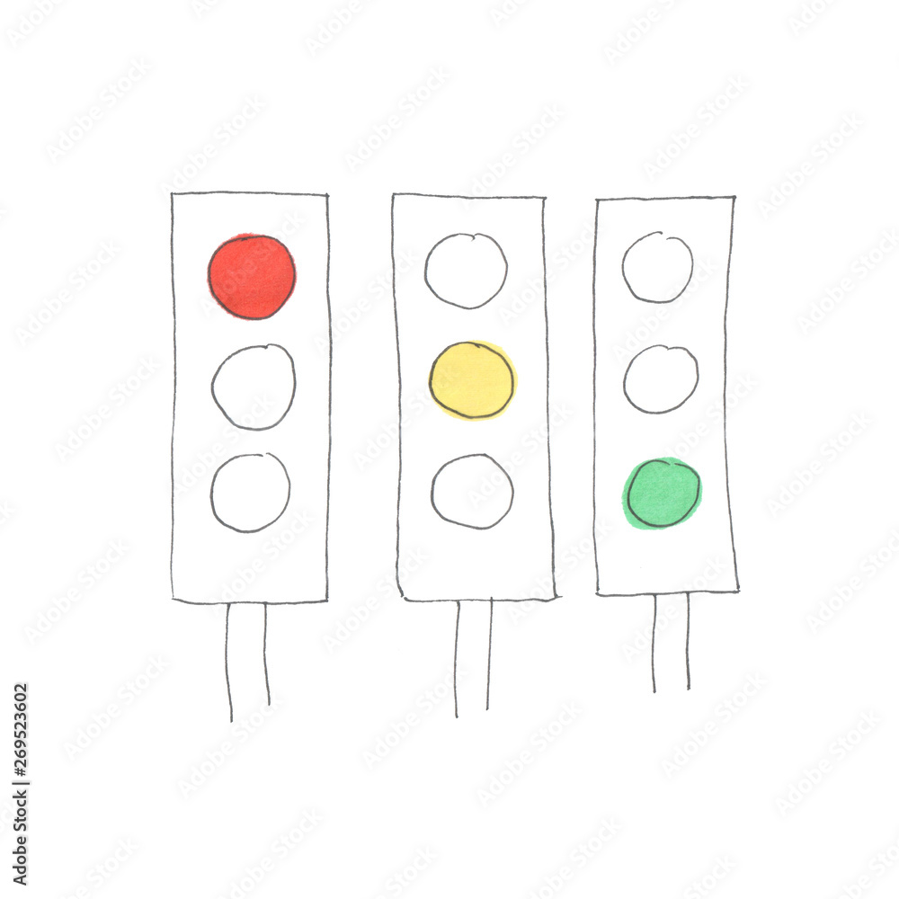 illustration of traffic light on white background illustration of traffic light on white background