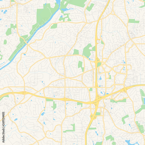 Empty vector map of Sandy Springs  Georgia  USA