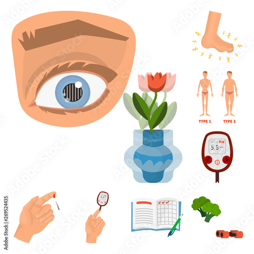 Vector illustration of mellitus and diabetes icon. Set of mellitus and diet stock vector illustration.