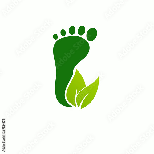 Illustration of foot made by green leaves