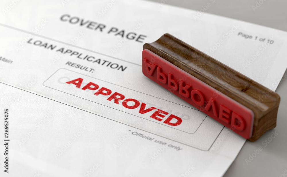 Obraz premium Approved Stamp And Application Form