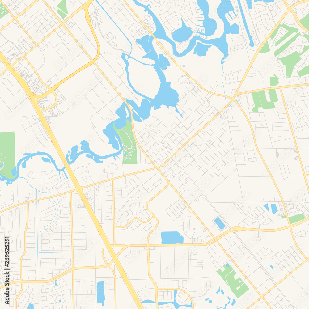 Empty vector map of League City, Texas, USA