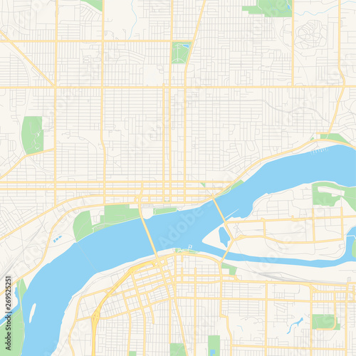 Empty vector map of Davenport, Iowa, USA photo