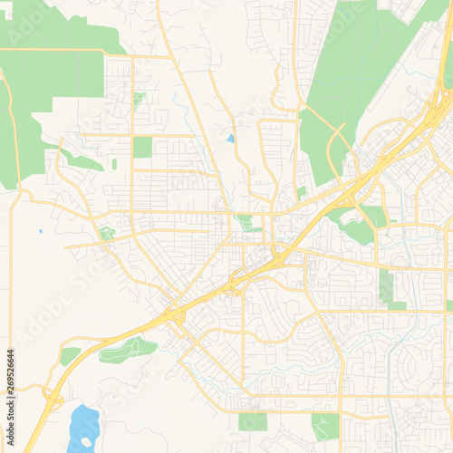 Empty vector map of Vacaville  California  USA