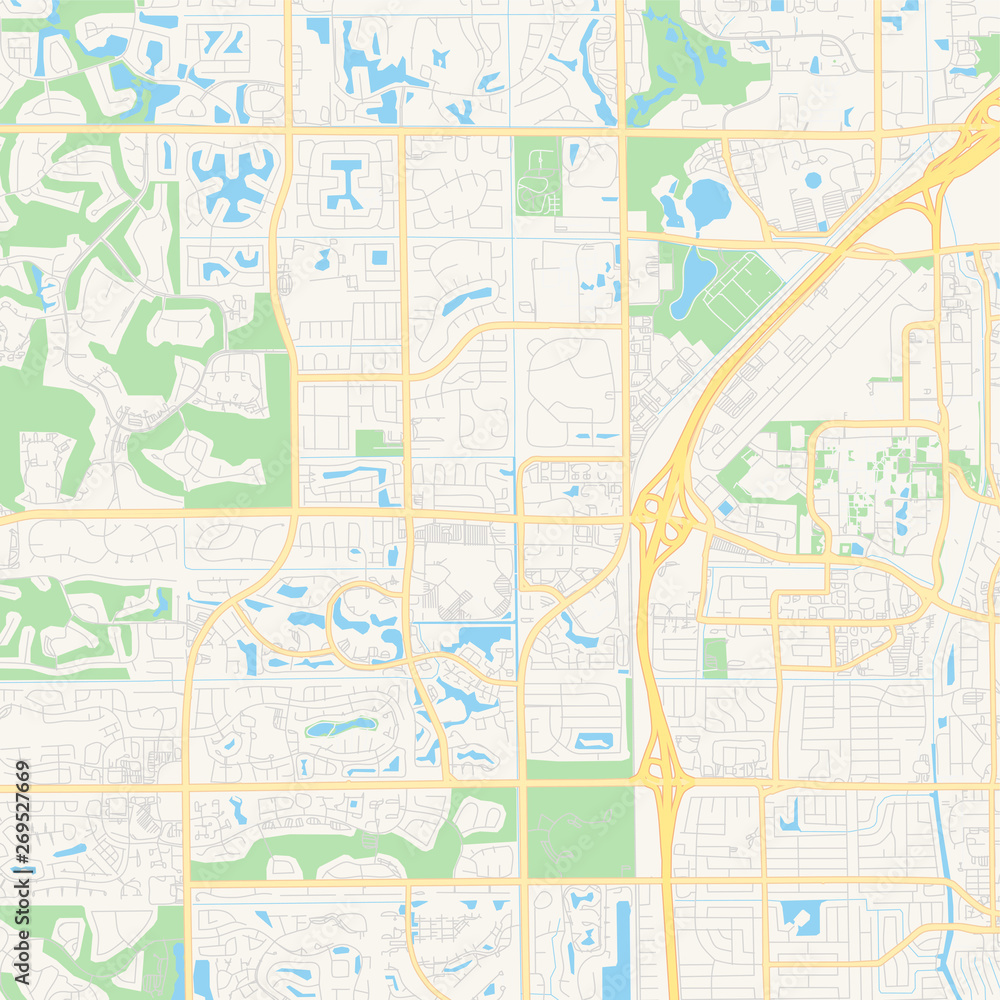 Empty vector map of Boca Raton, Florida, USA